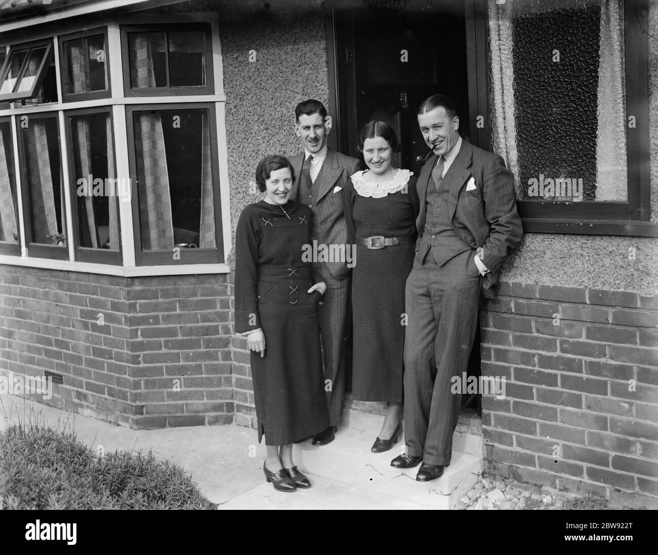 Mapstone Family Mr and Mrs Mapstone with Mr and Mrs Williams standing outside the house ...