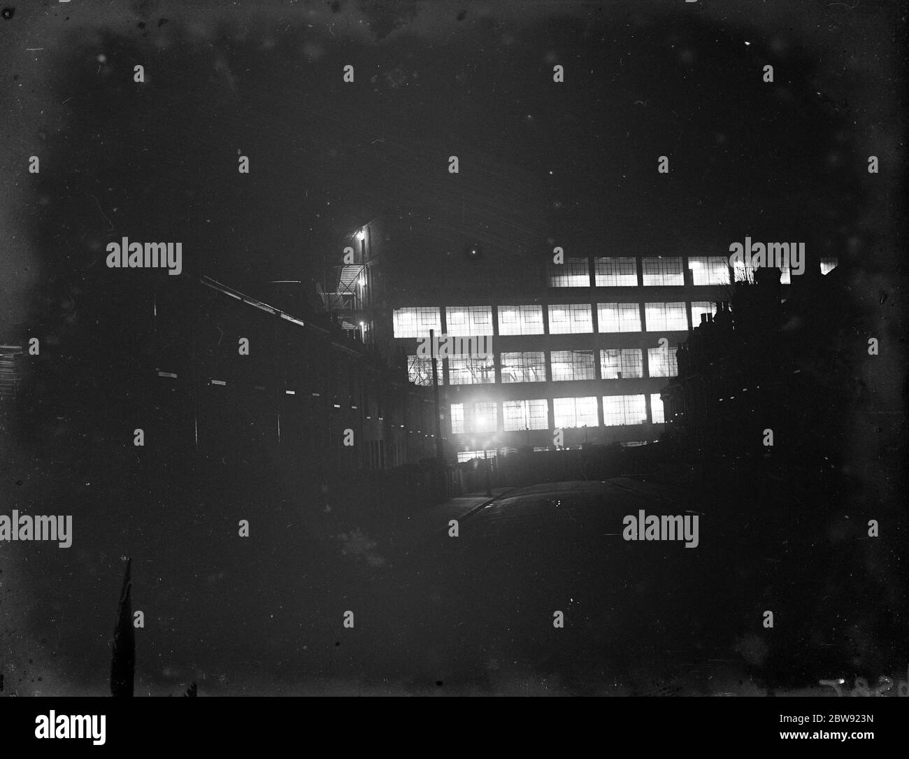 Window lights from the Munition works building in Crayford , Kent . 1936 Stock Photo