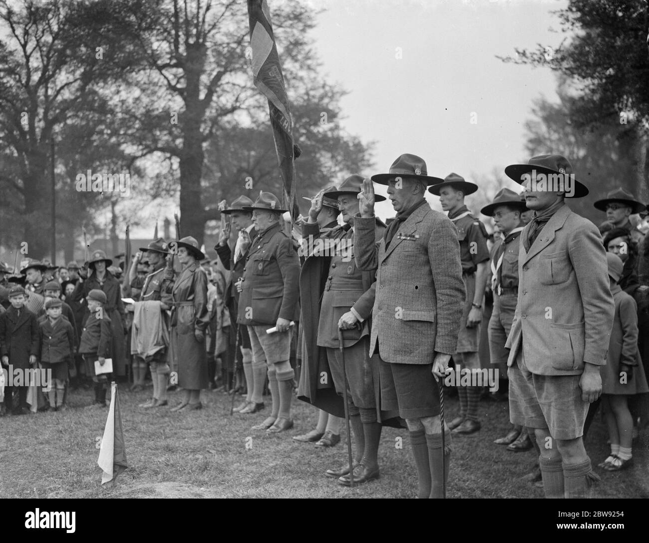 The St George ' s day scout parade in Eltham . 1938 Stock Photo