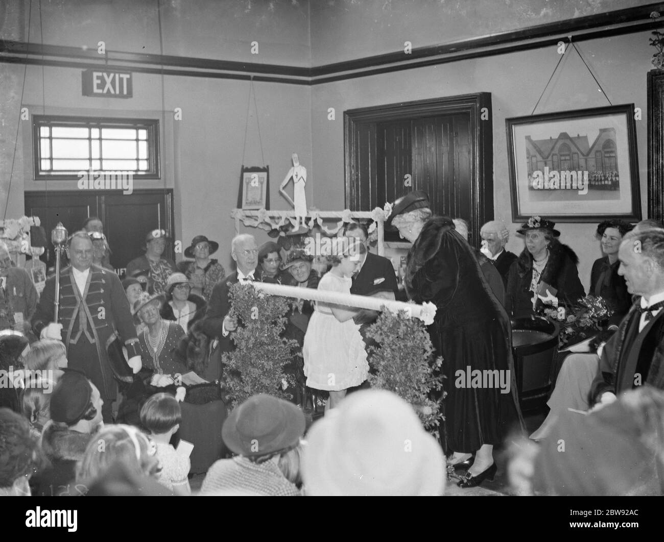 Princess Helena Victoria opens the YMCA bazaar at Dartford in Kent . The Princess receiving donations . 1938 Stock Photo