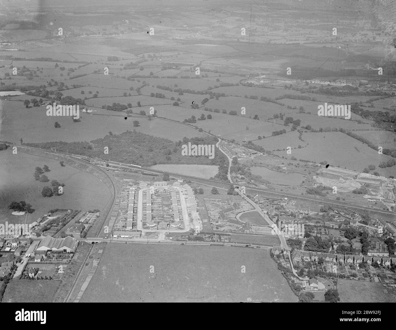 An aerial view of Sevenoaks , Kent . 1939 Stock Photo Alamy