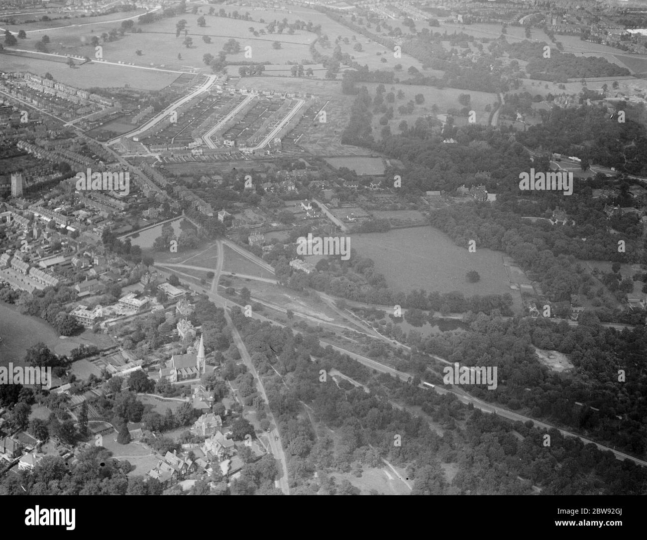 An aerial view of Chislehurst Common in Kent . 1939 Stock Photo Alamy