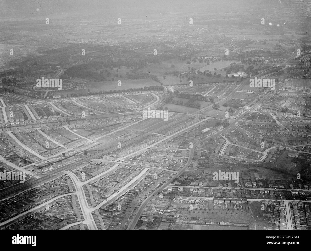 An aerial view of Sidcup , Penhill and Blackfen in Kent . 1939 Stock