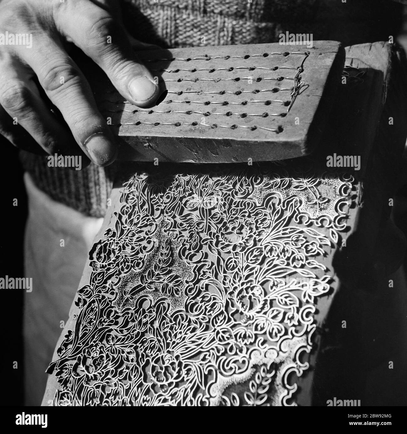 Block making in Wilmington , Kent . Another block making method . 27 April 1939 Stock Photo