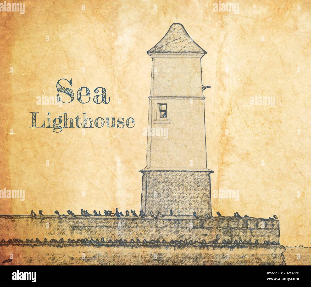 Sea nautical lighthouse vintage hi-res stock photography and images - Alamy