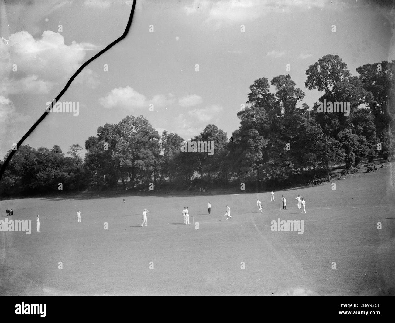 Cricket scenes in Wilmington , Kent . 1939 . Stock Photo
