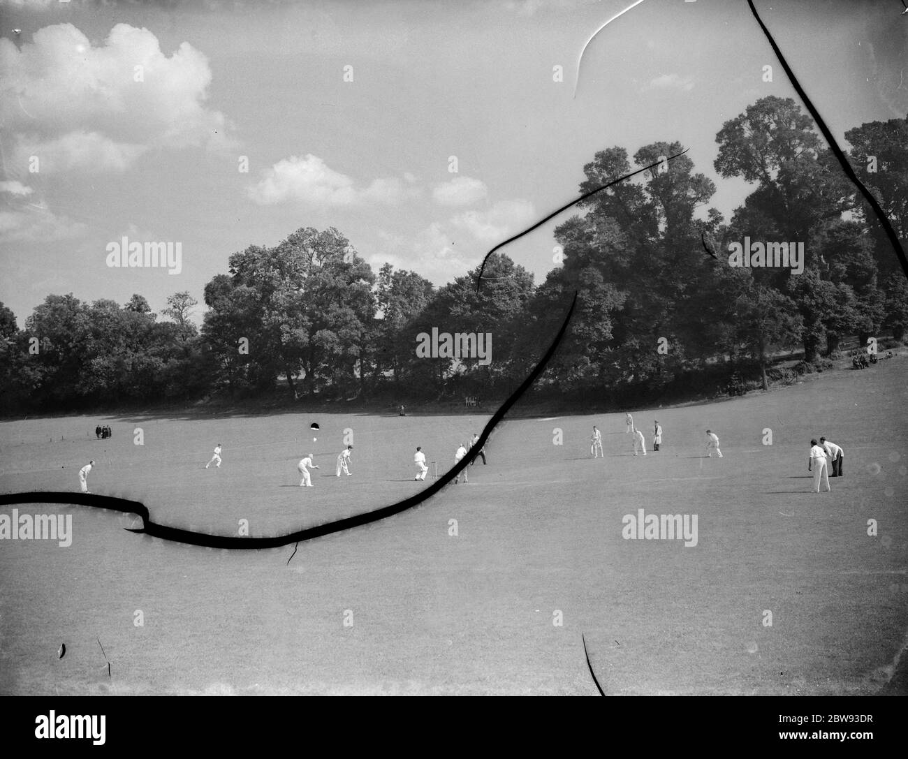 Cricket scenes in Wilmington , Kent . 1939 . Stock Photo