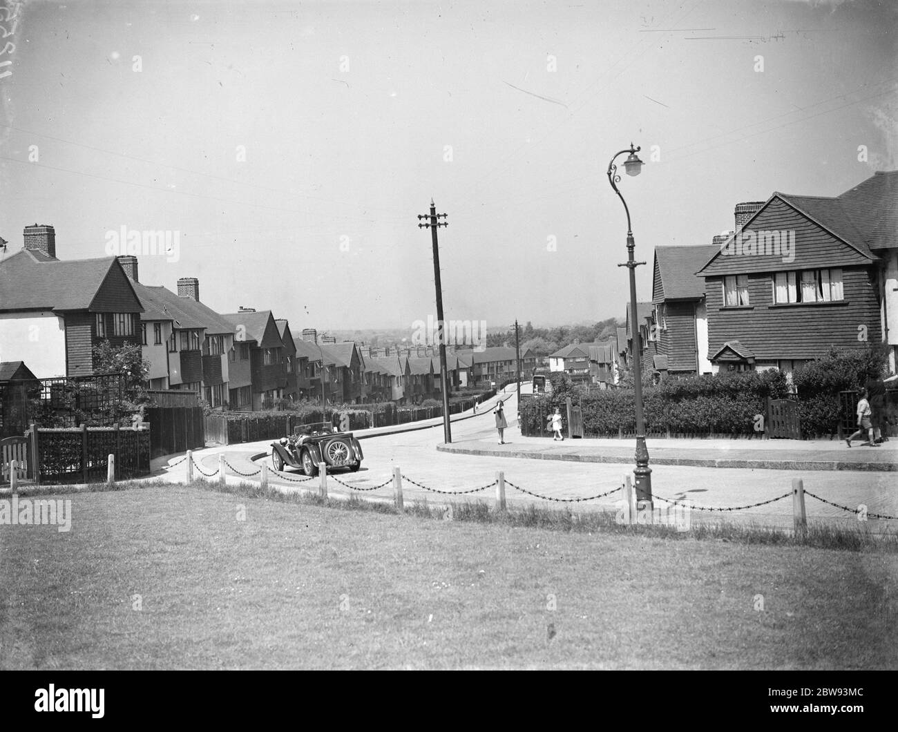 A general view of Hither Green crescent in London . 1939 Stock Photo