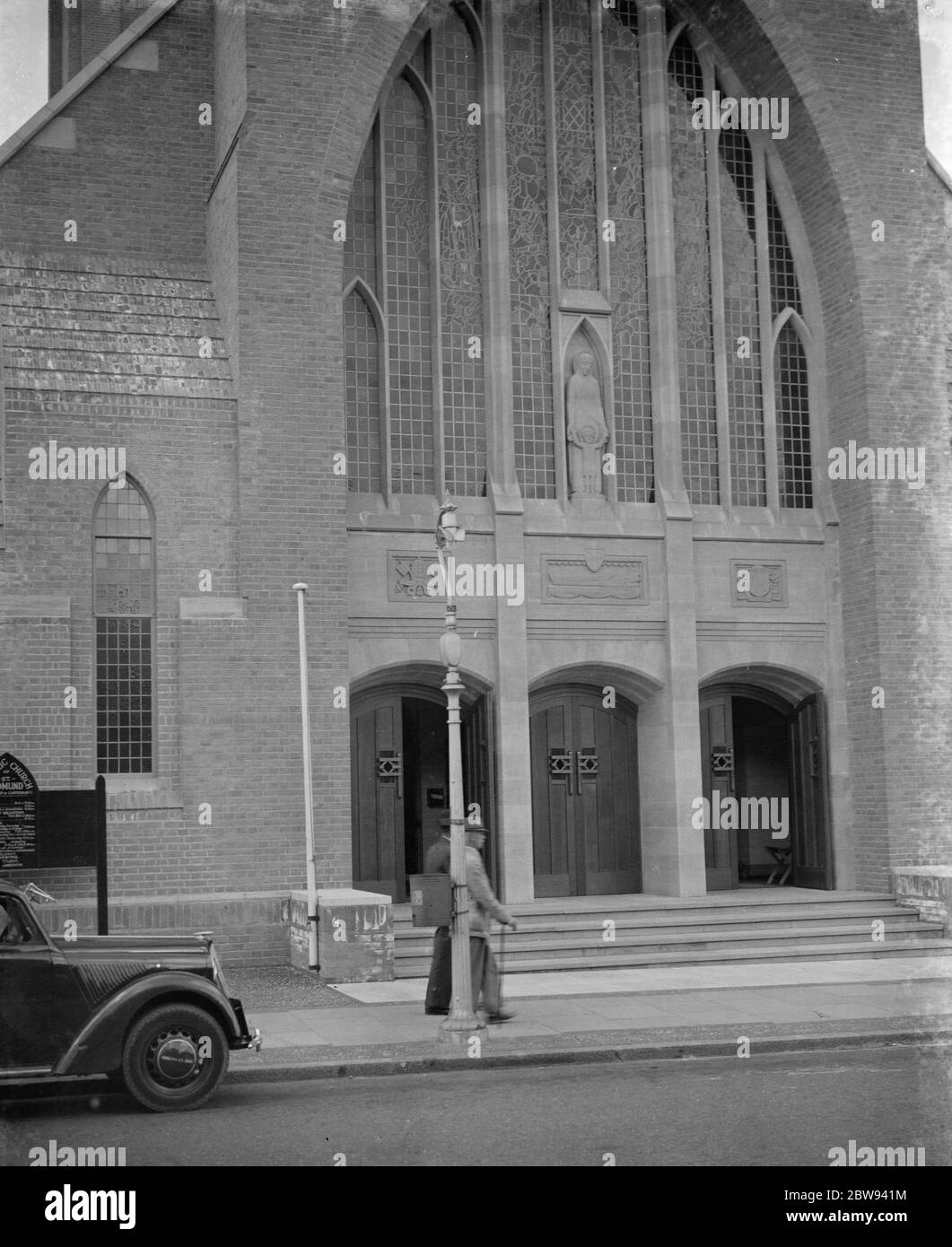 The front of St Edmunds Catholic Church in Beckenham , Kent . 1938 Stock Photo