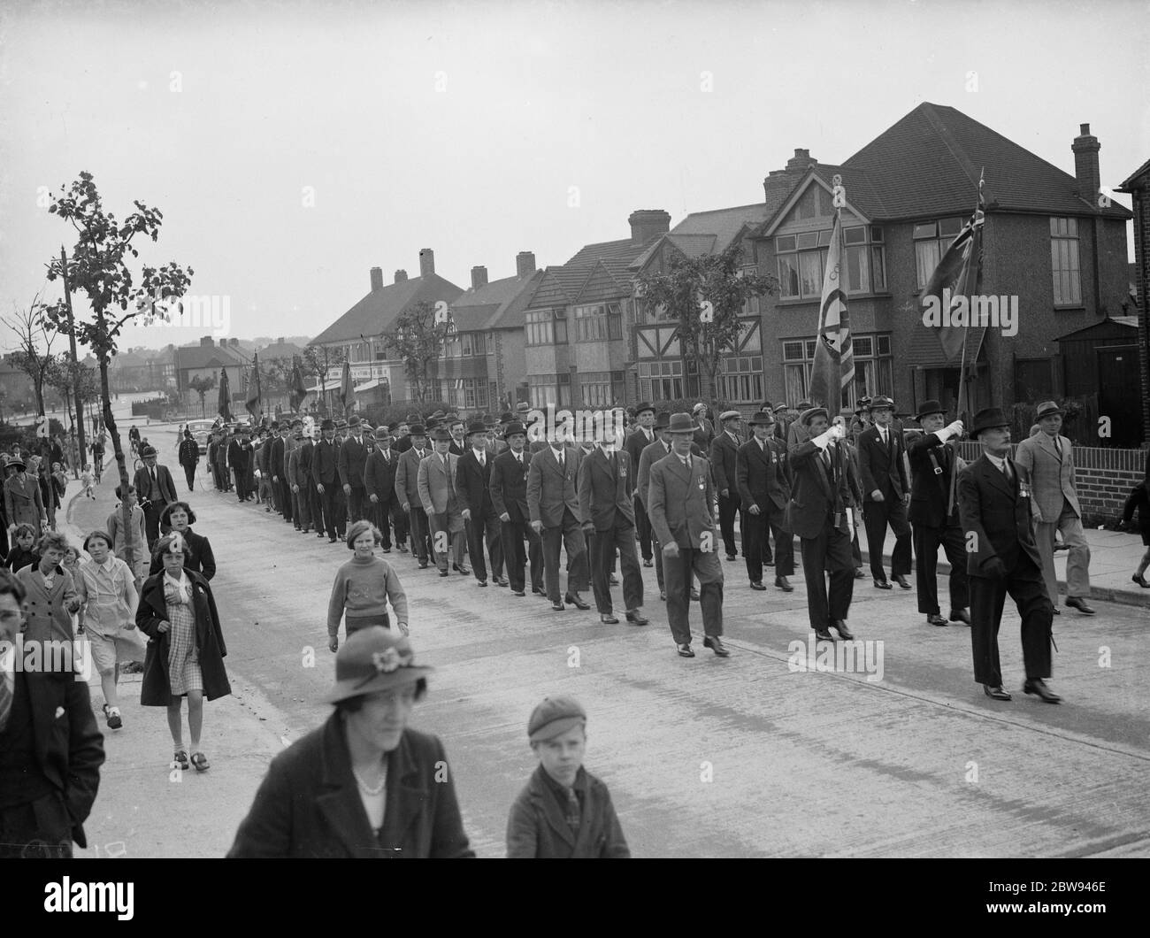 The British Legion Drumhead Service for the military and veterans ' parade in Blackfen , London . 1938 Stock Photo