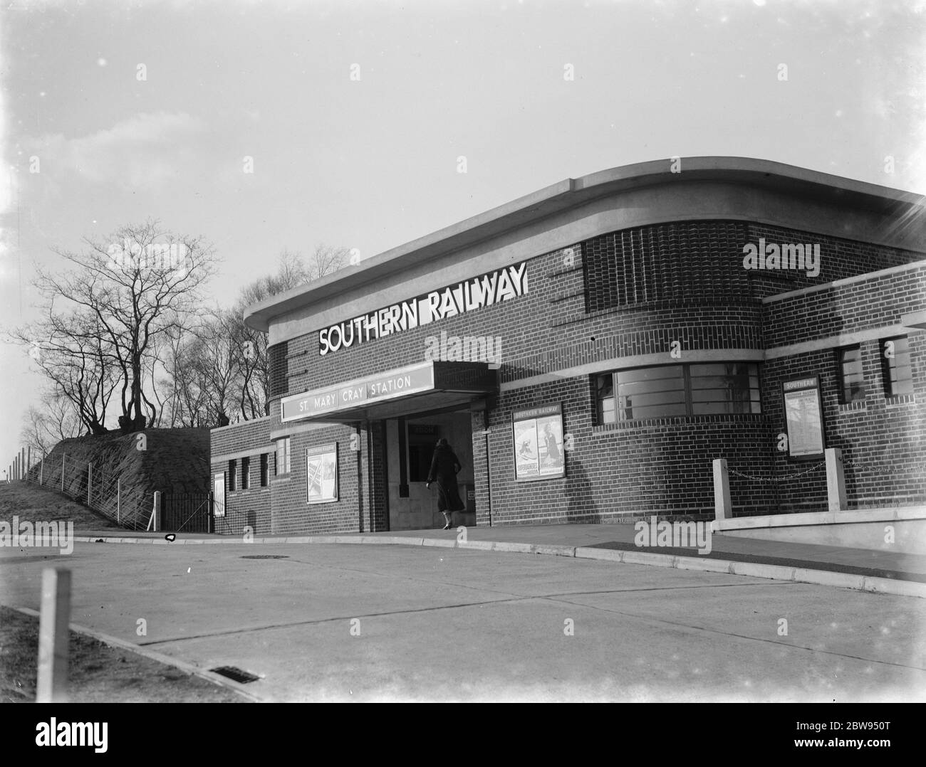 New railway station at St Marys Cray , Kent . 1937 Stock Photo