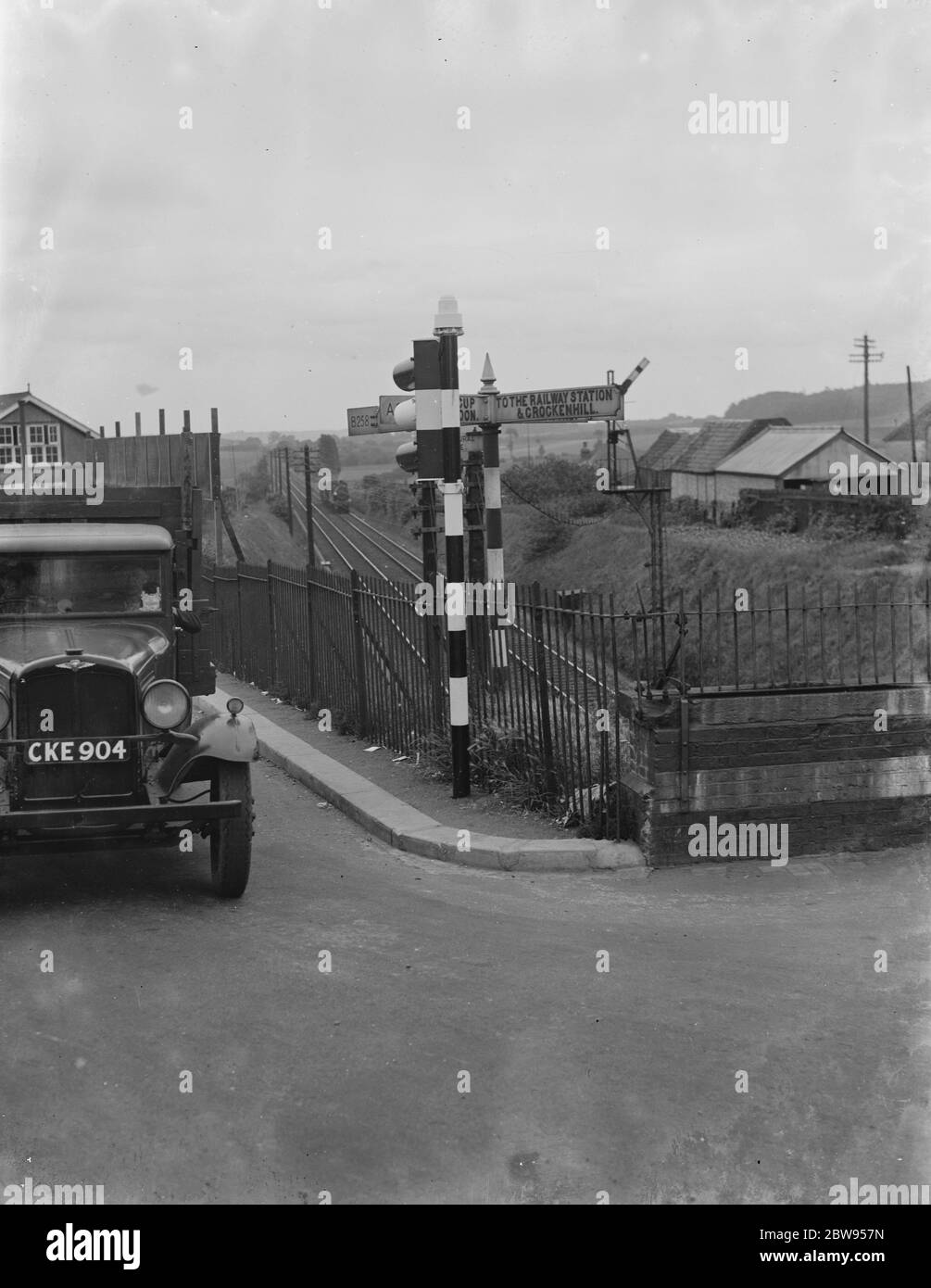 Traffic lights in Swanley , Kent . 1936 Stock Photo Alamy