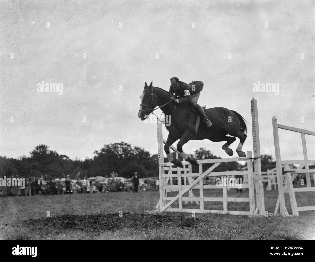 A horse show in Westerham , Kent . The show jumping competition . 1936 Stock Photo