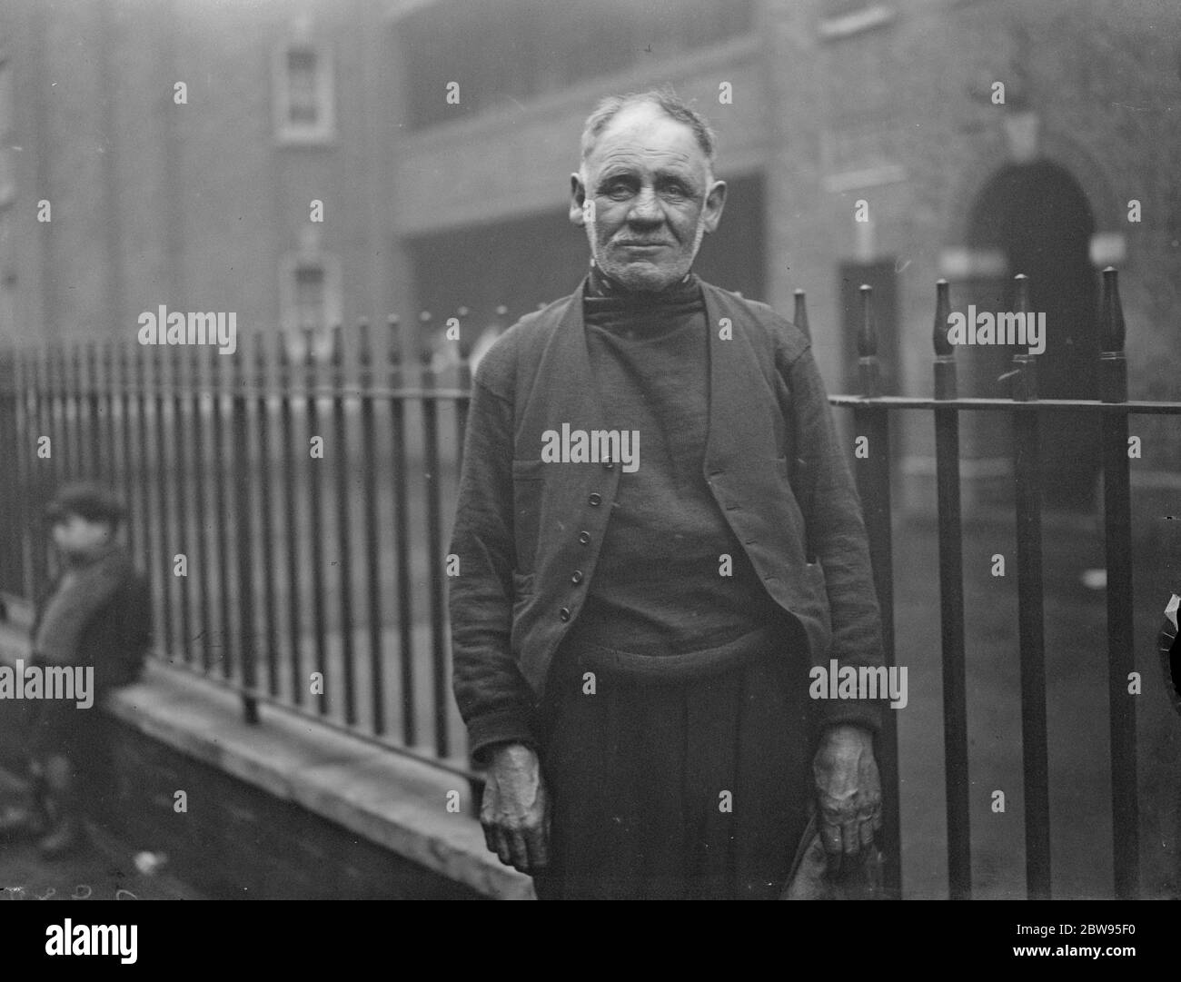 Labourer saves mother of six children from the Thames , his fourteenth rescue . Mr Charles Ash , a dock labourer of Bermondsey , London , rescued Mrs Hoyes , of Rotherhithe , stated to be the mother of six children , from the Thames at Rotherhithe . Ash dived in , but found that Mrs Hoyes was caught between two barges . He held her up untill LCC firemen arrived in a boat . This is Mr Ashes fourteenth river rescue . Mr Charles Ash . 8 February 1933 Stock Photo