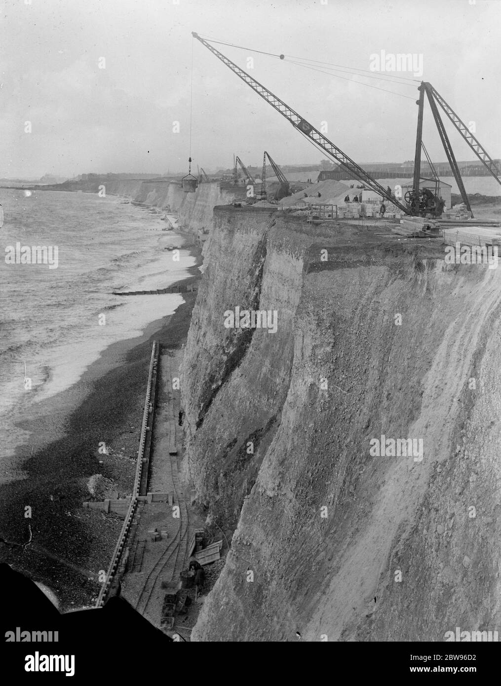 New Brighton coast road being constructed . 1932 Stock Photo Alamy