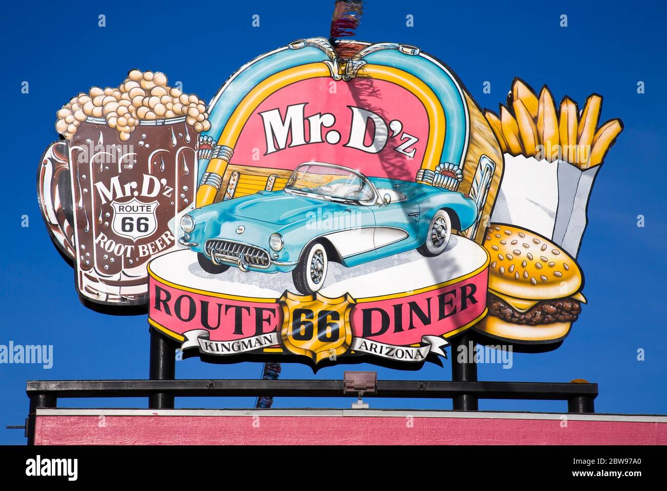 Mr D'z Diner, Historic Route 66, Kingman, Arizona, USA Stock Photo