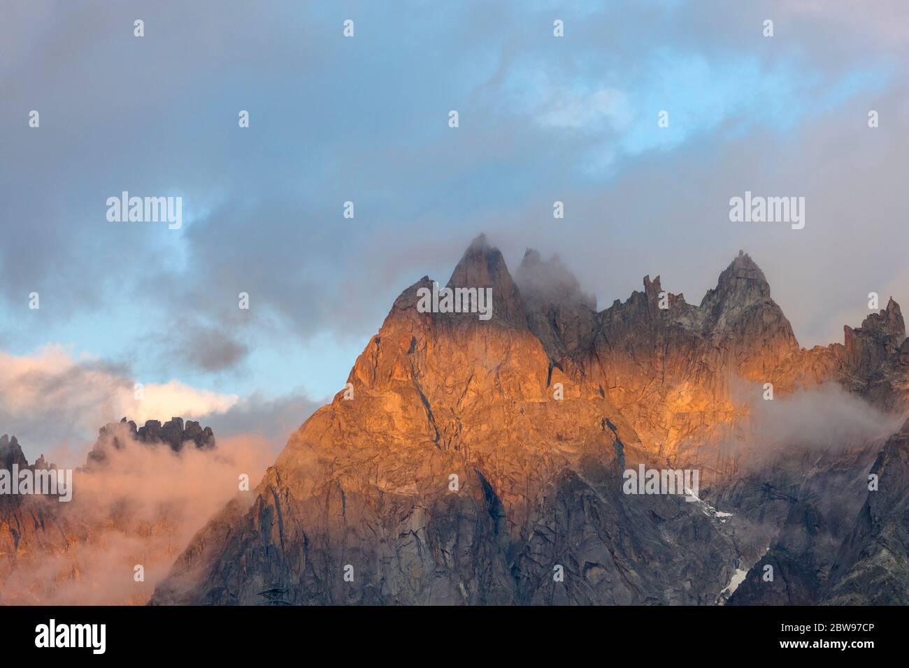 French Alps near the Aiguille du Midi view from Chamonix Mont-Blanc in ...