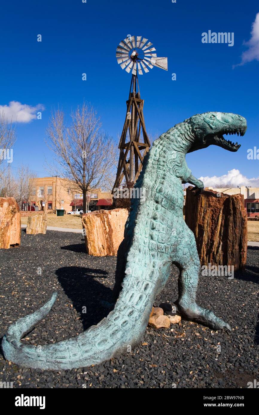Dinosaur sculpture by Castano, Holbrook City, Route 66, Arizona, USA
