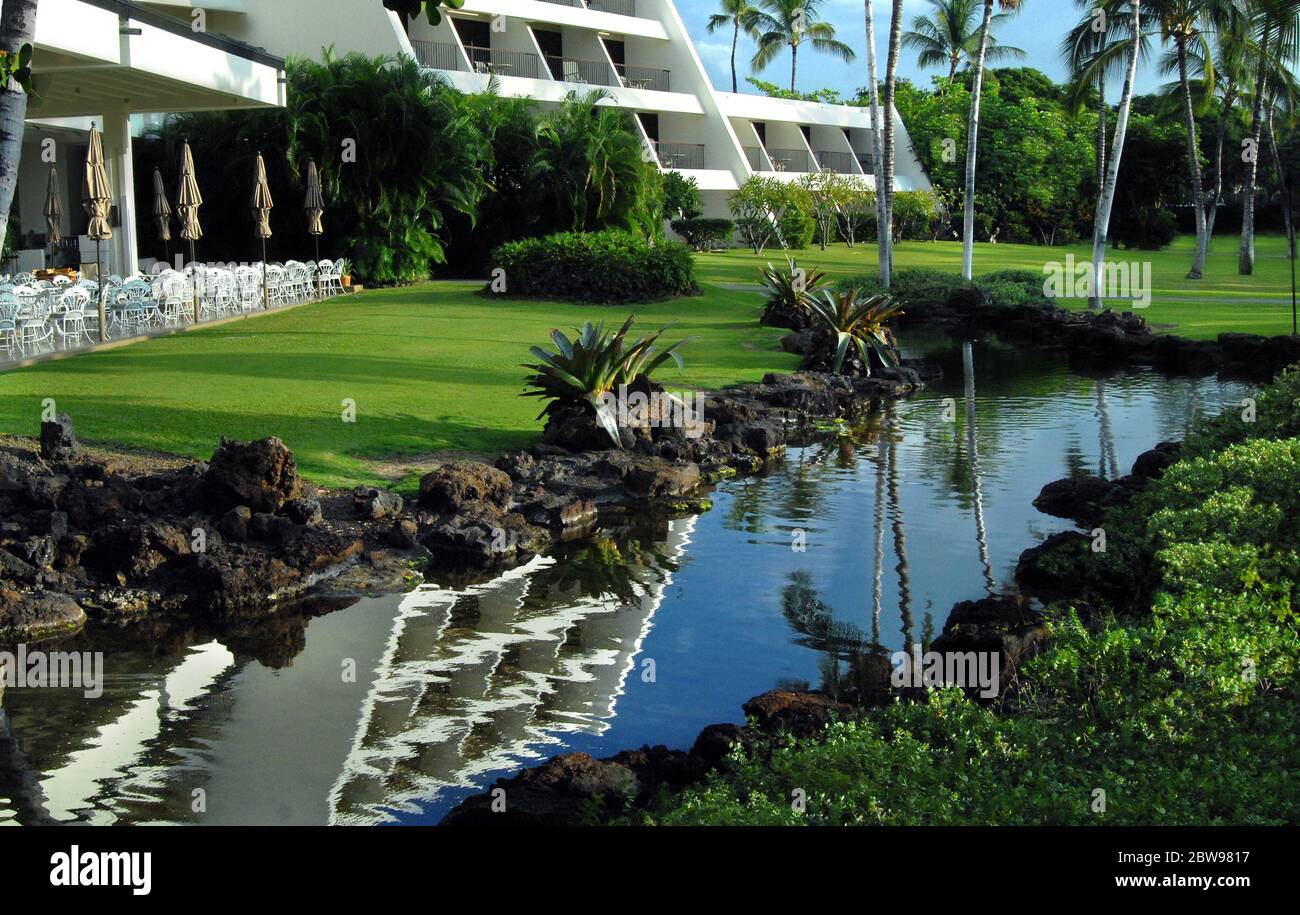 Grounds of the Mauna Lani Bay Resort are beautiful and well maintained