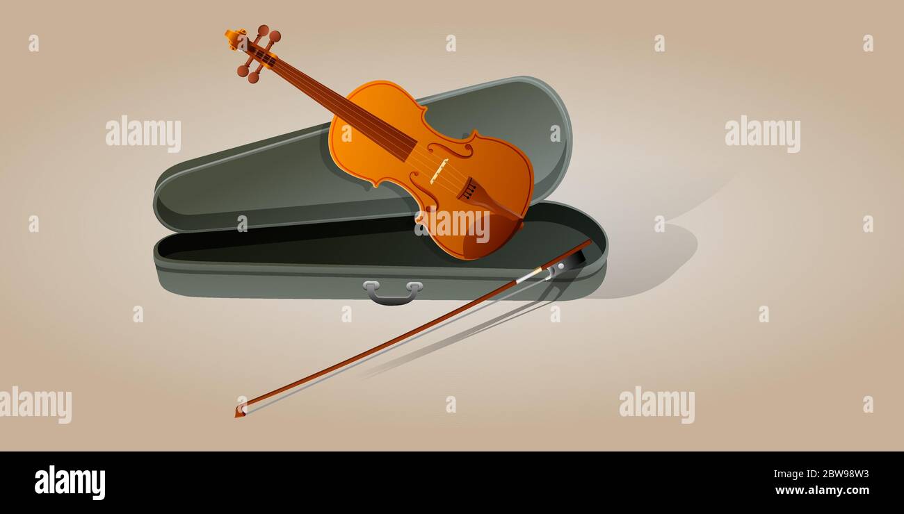 Illustration of violin, with nice background vector Stock Vector