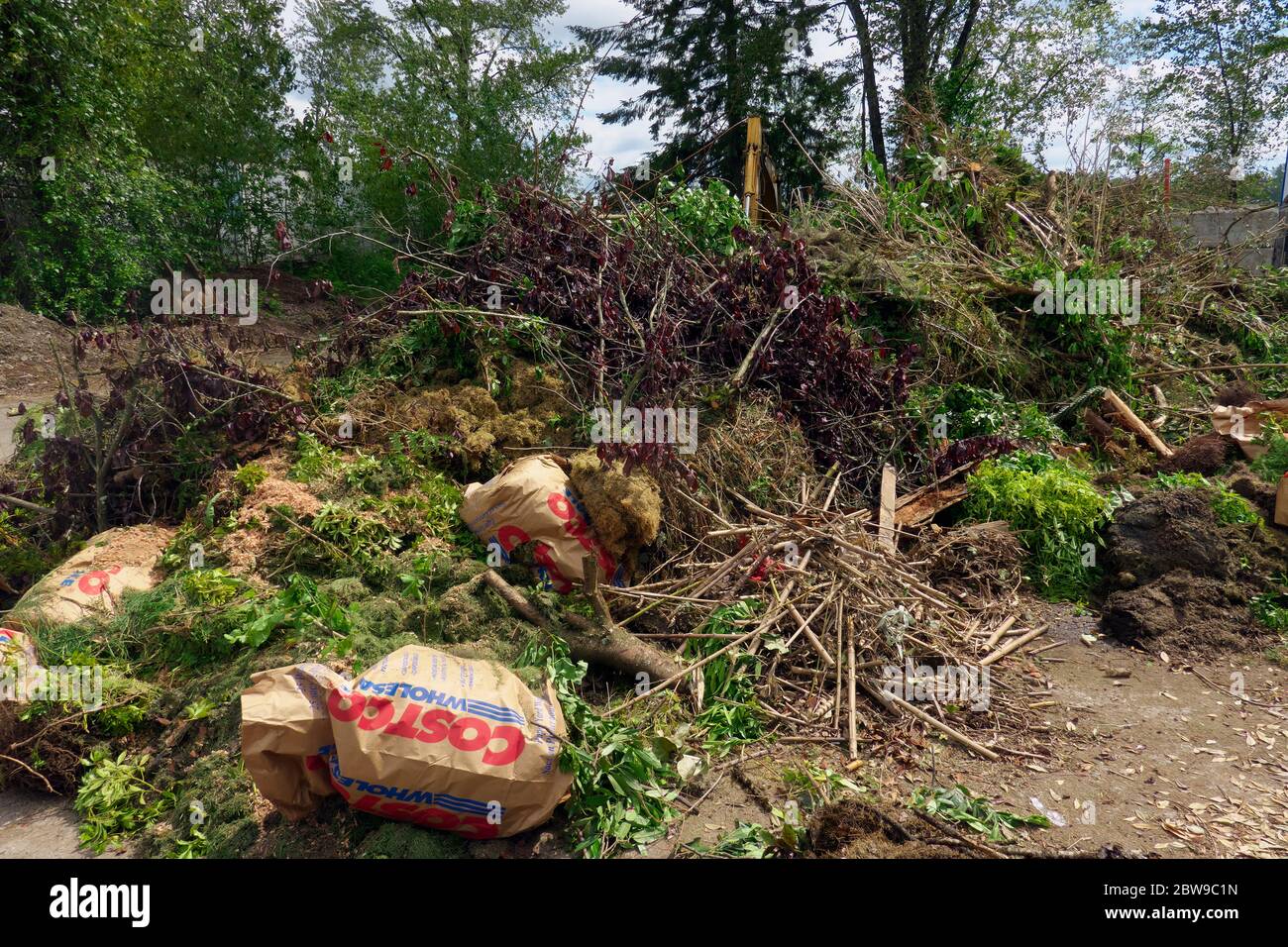 Green waste deposited at a green waste recycling depot Stock Photo Alamy