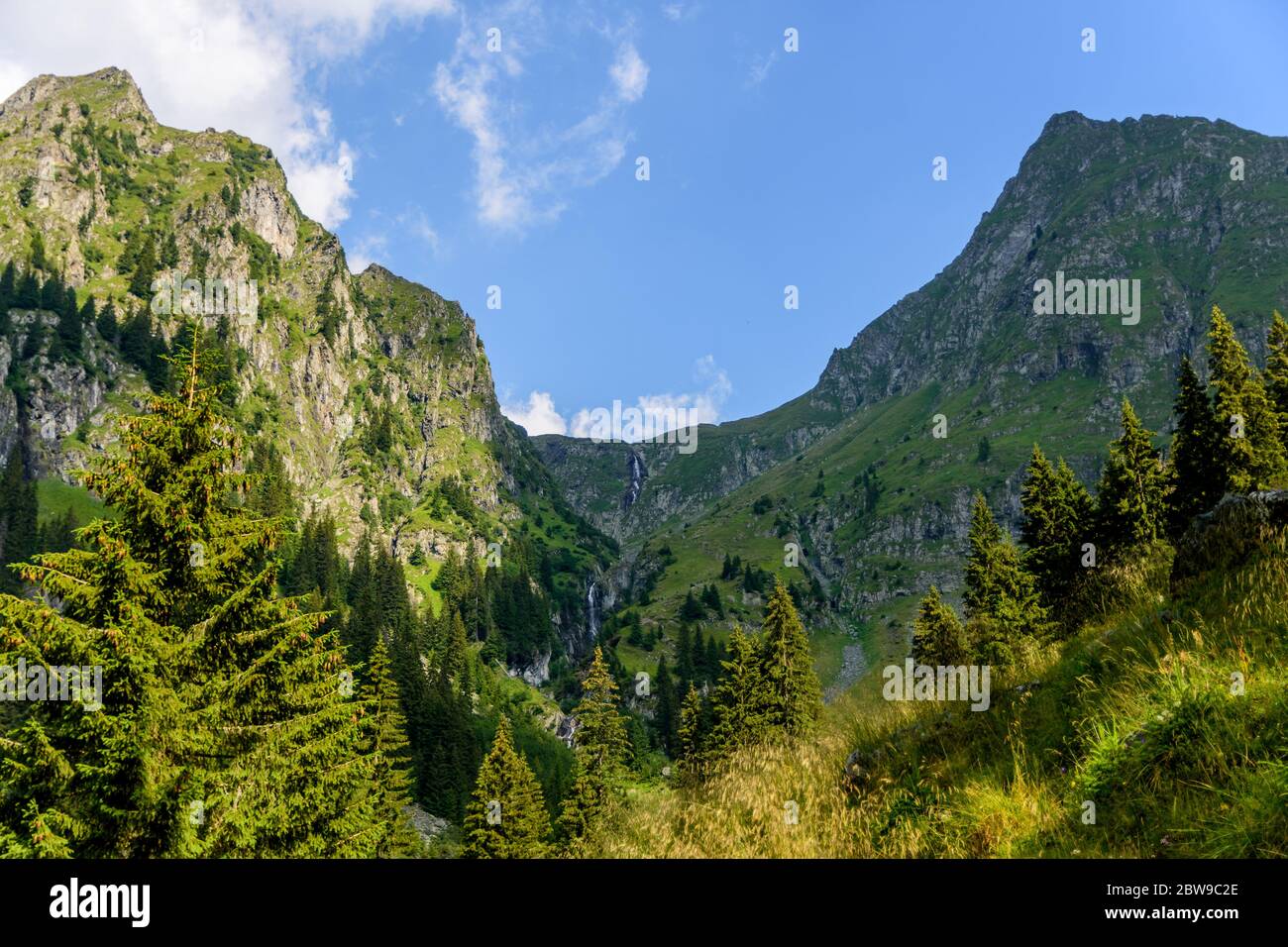 View from Valea Rea (Bad Valley), Fagaras Mountain Stock Photo