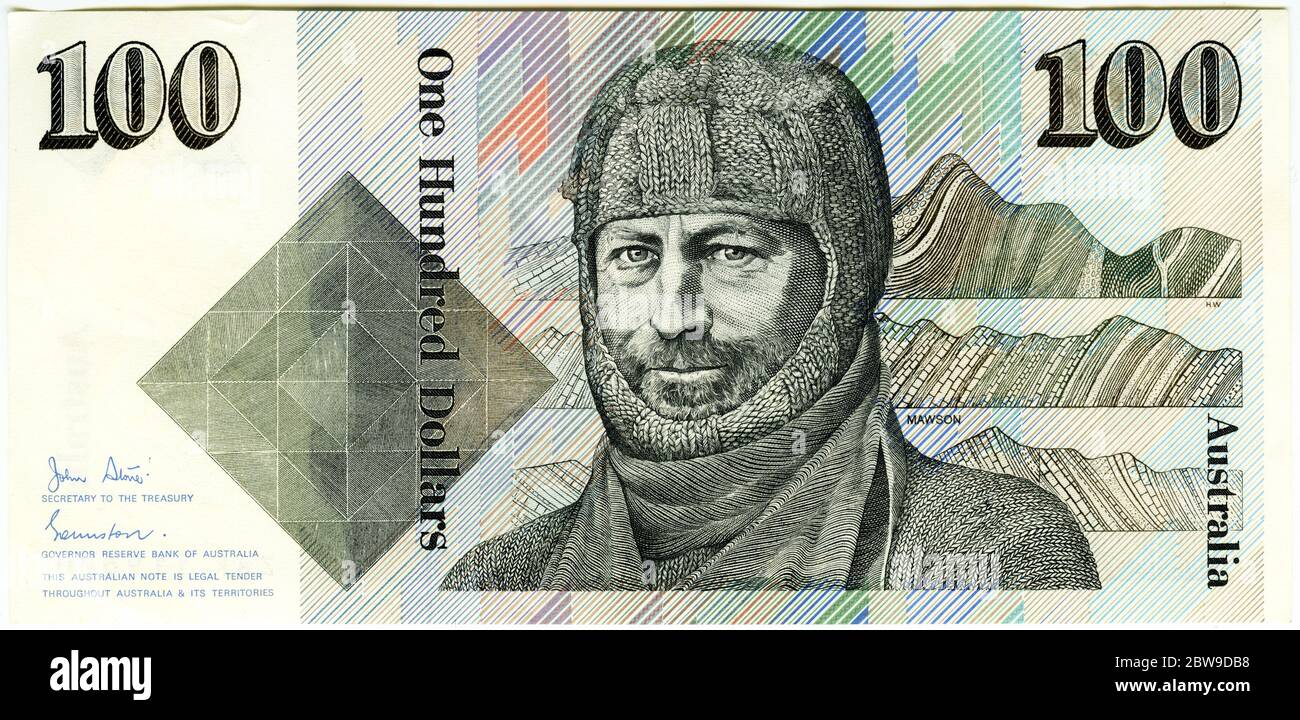 The Australian 100 Bank Note Featuring Sir Douglas Mawson OBE FRS 1 the-australian-100-bank-note-featuring-sir-douglas-mawson-obe-frs-1