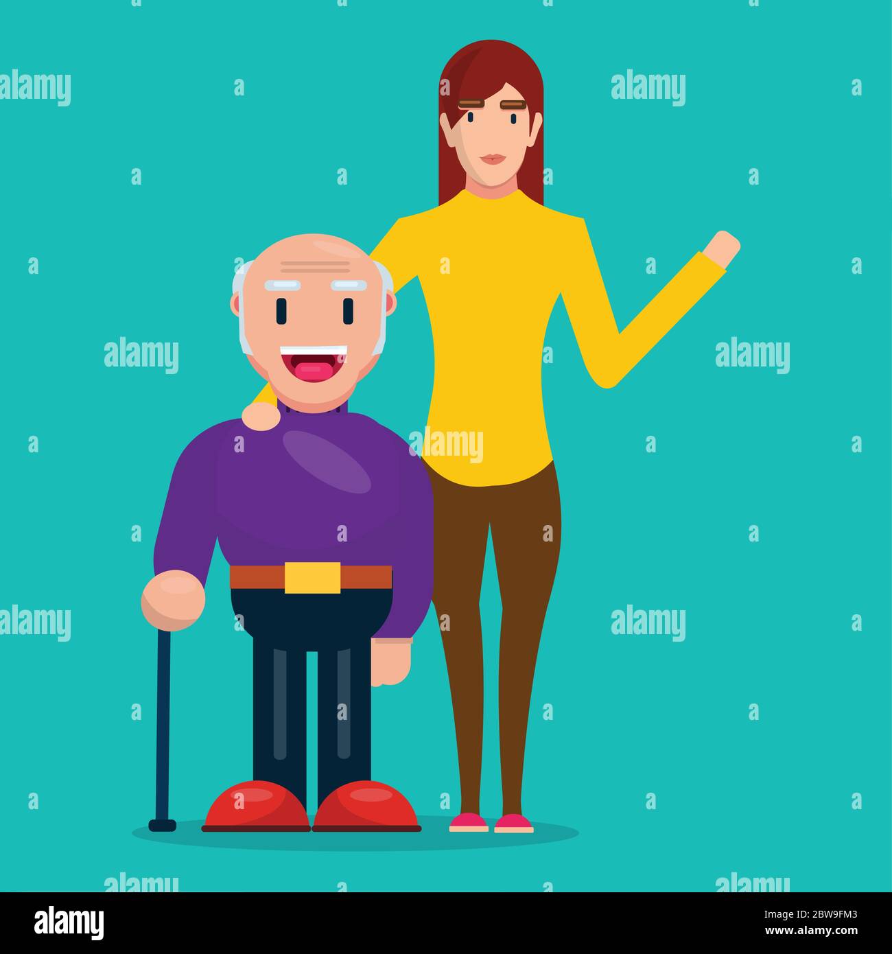 Grandfather With His Daughter For Parent And Child Relationship Concept Vector Illustration Stock Vector Image Art Alamy Grandfather With His Daughter For Parent And Child Relationship Concept Vector Illustration Stock Vector Image Art Alamy