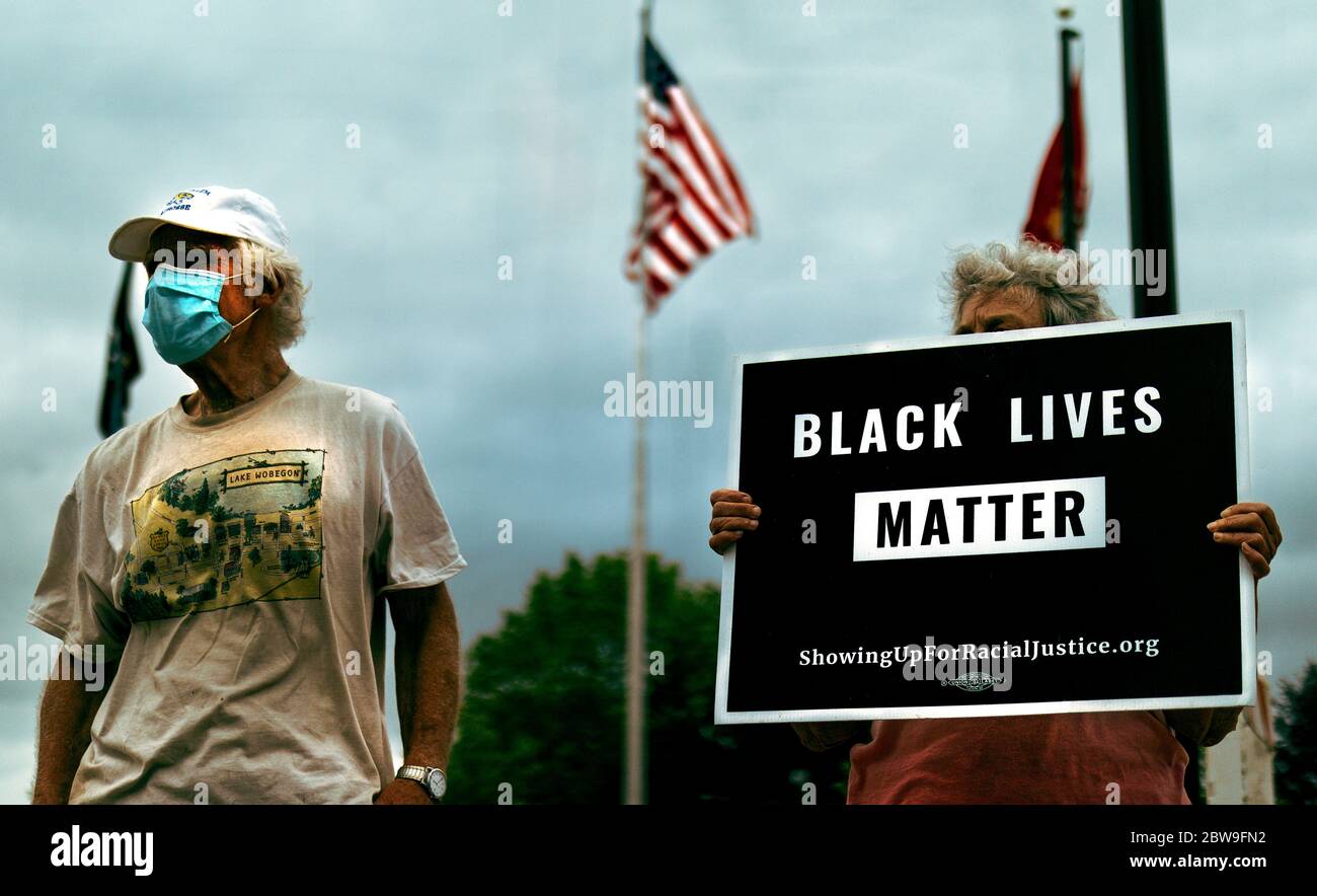 Two Protesters Supporting Black Lives Matter In USA Stock Photo