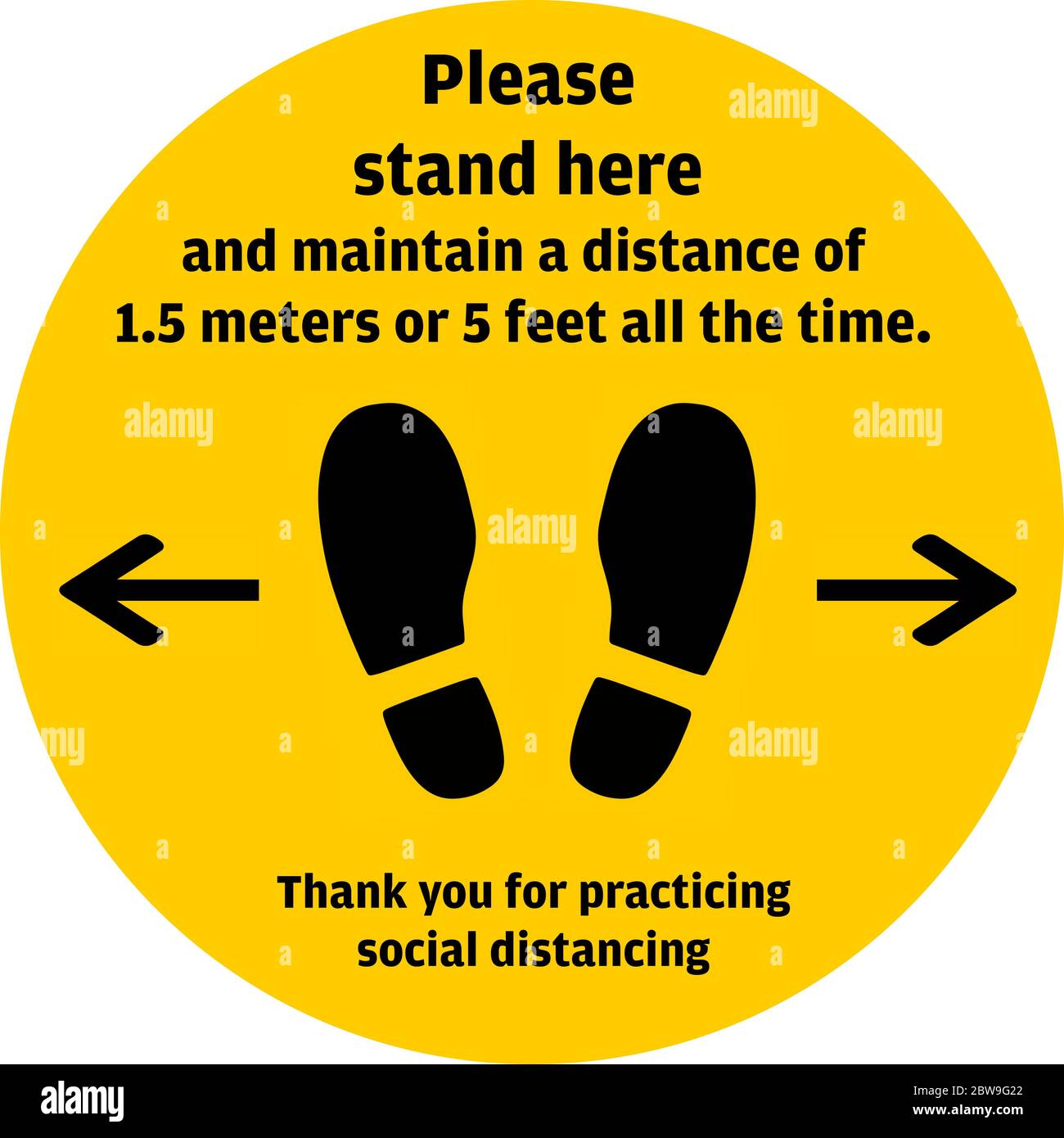 5x 2 metre Please Wait Here Stand Here Social Distance Floor Stickers
