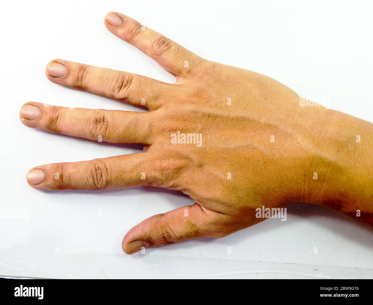 Hand of man on the White Blackground Stock Photo - Alamy