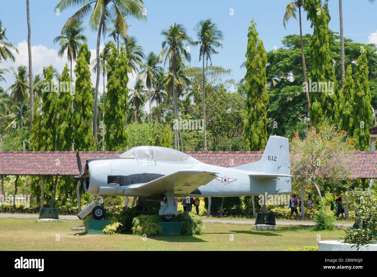 Old airplane displayed in Quezon, Philippines, Southeast Asia. Photo taken on May 1, 2014. Stock Photo