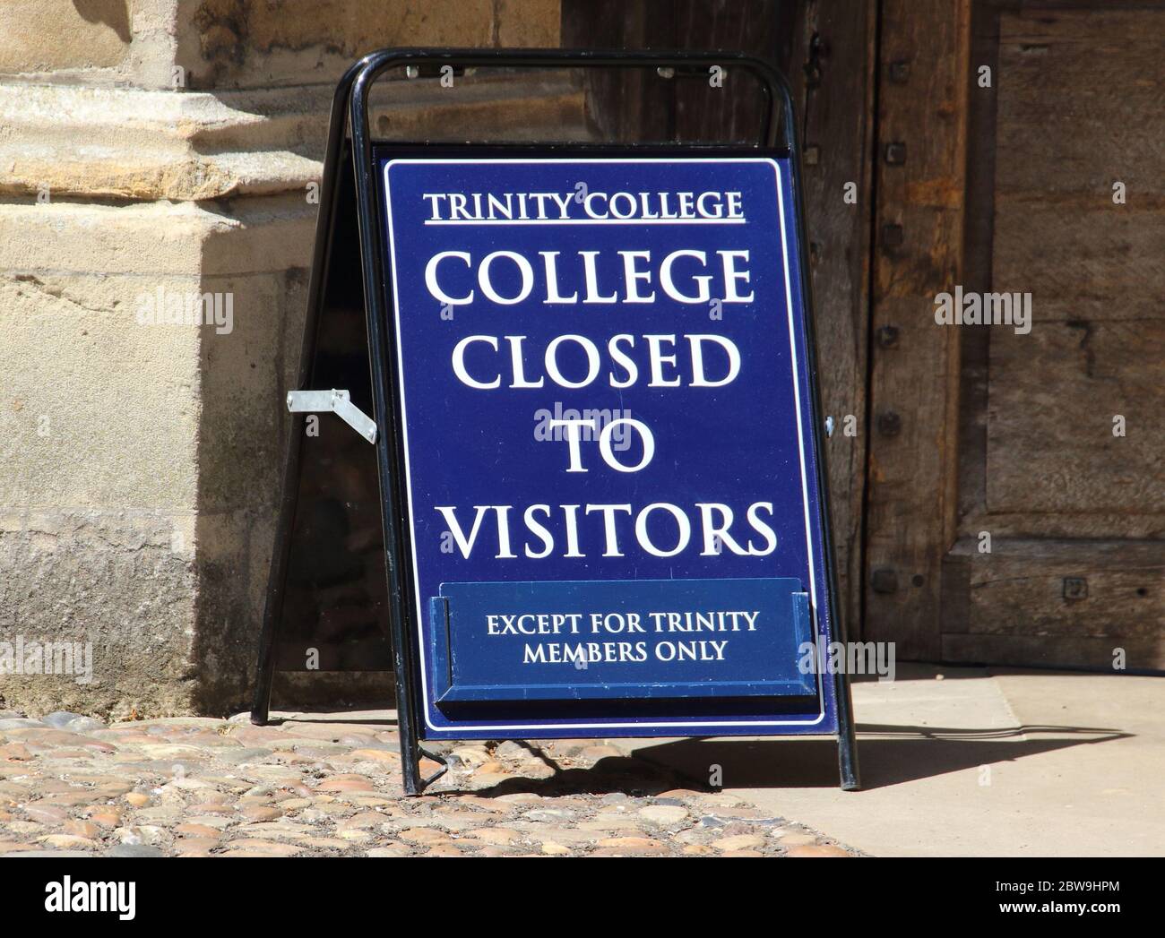 Cambridge UK. 30th May 2020. A view of a sign informing the