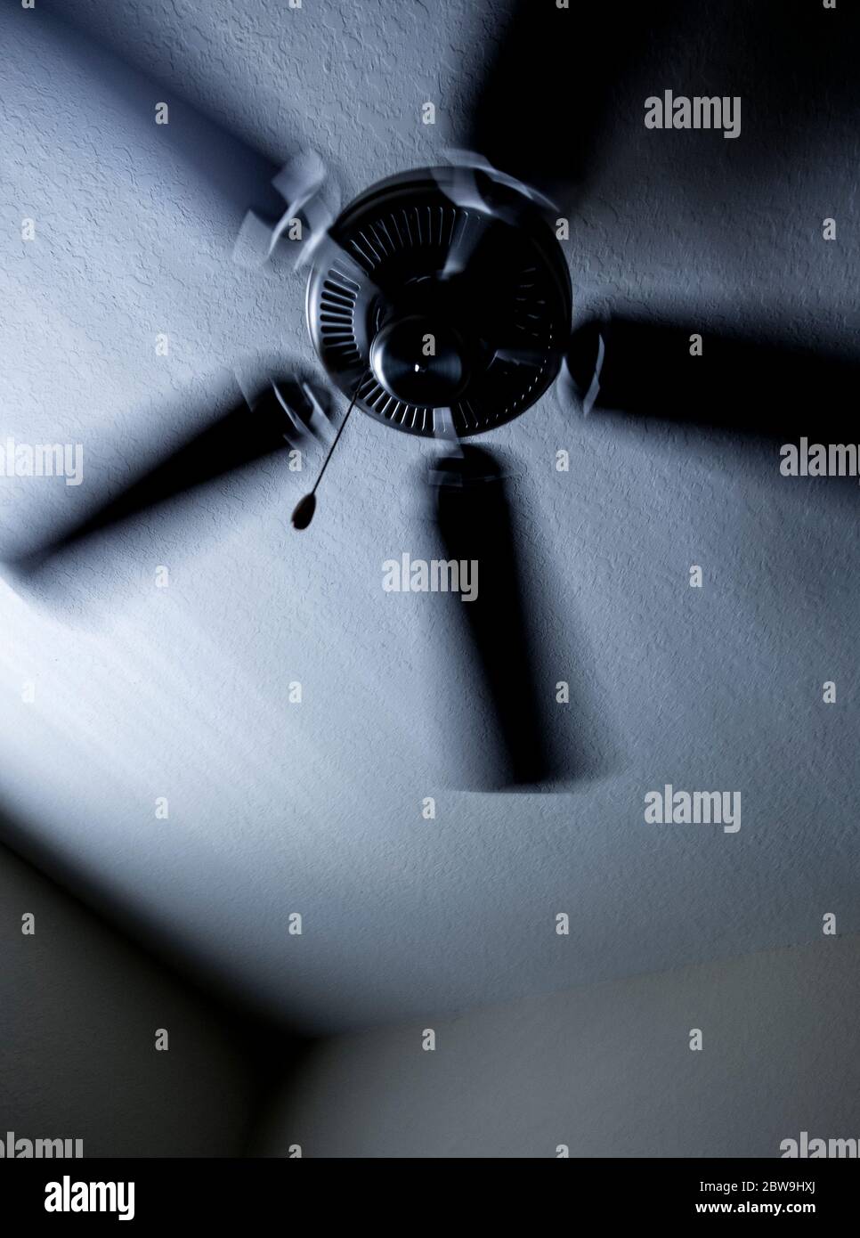 Low angle view of ceiling fan Stock Photo