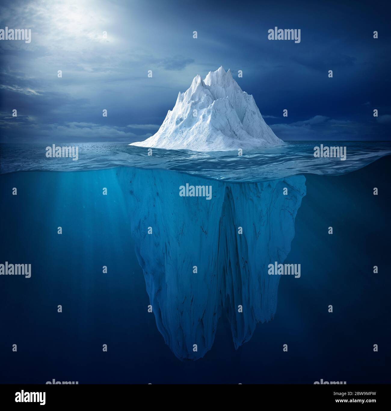 Iceberg in ocean Stock Photo