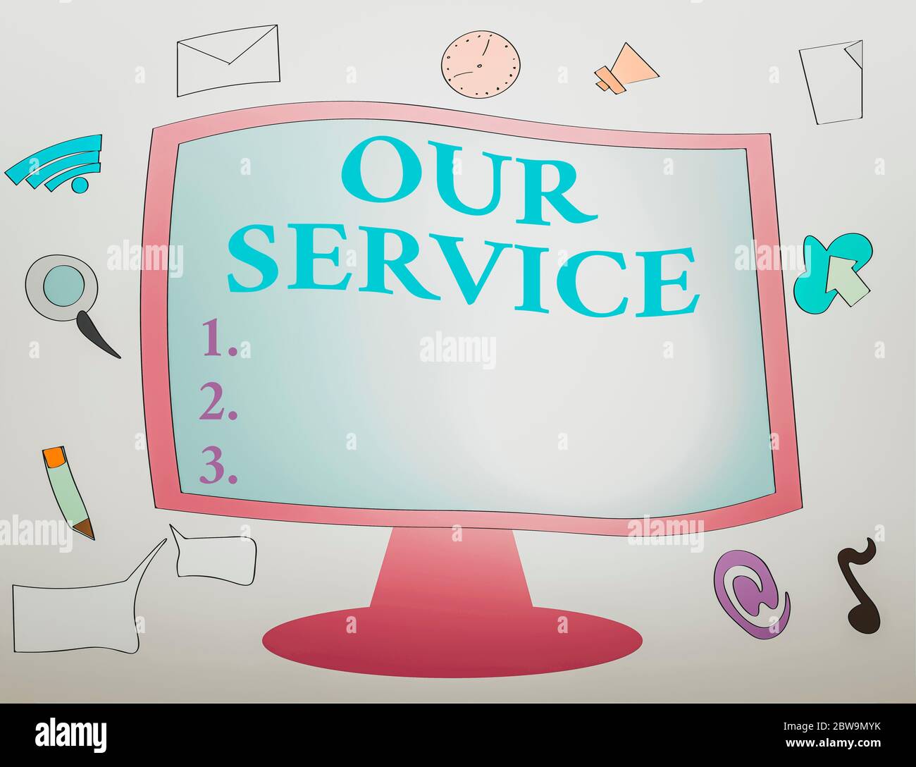 Writing note showing Our Service. Business concept for providing ...