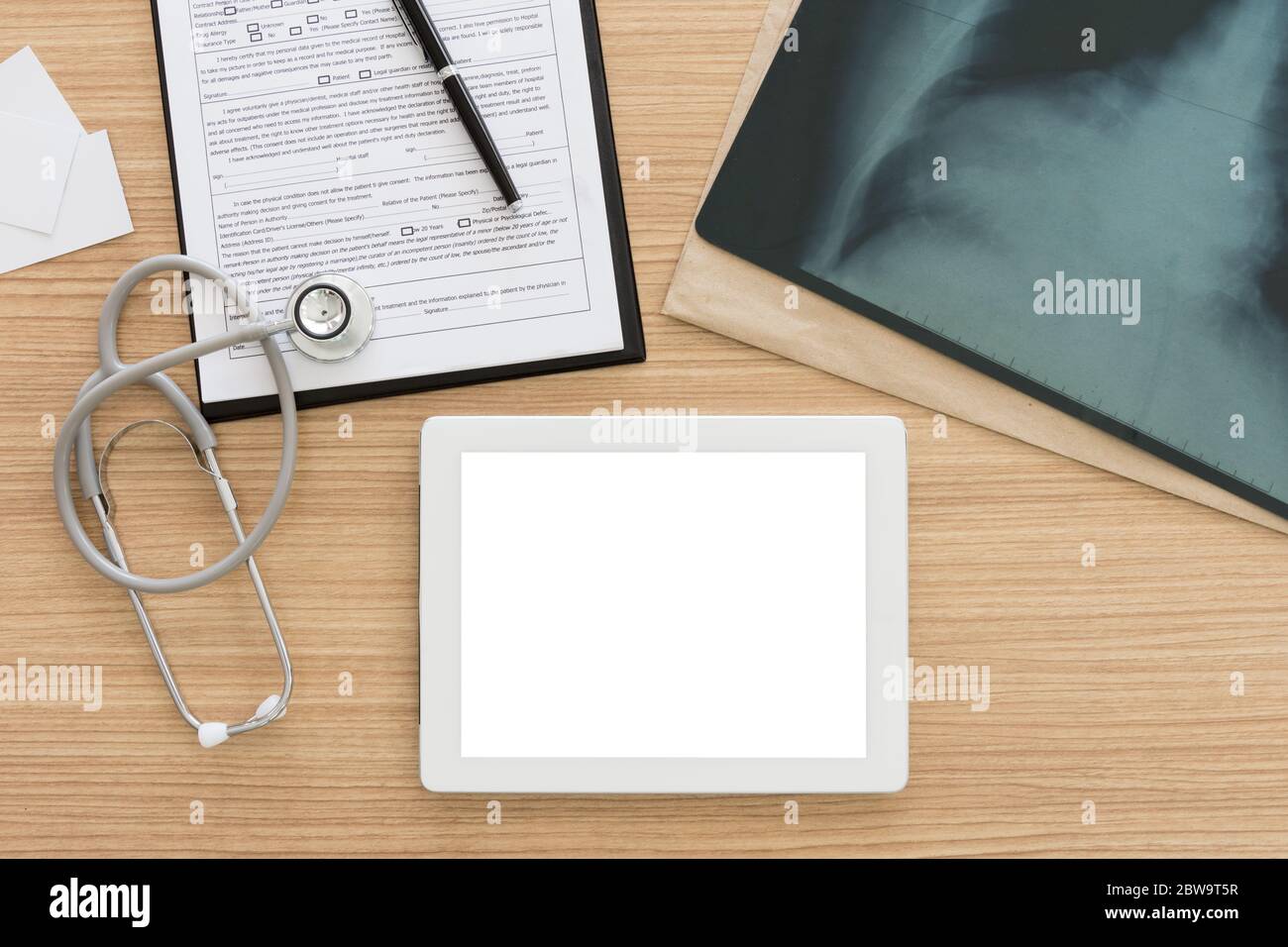 tablet-computer-empty-screen-medical-record-application-form-with-x