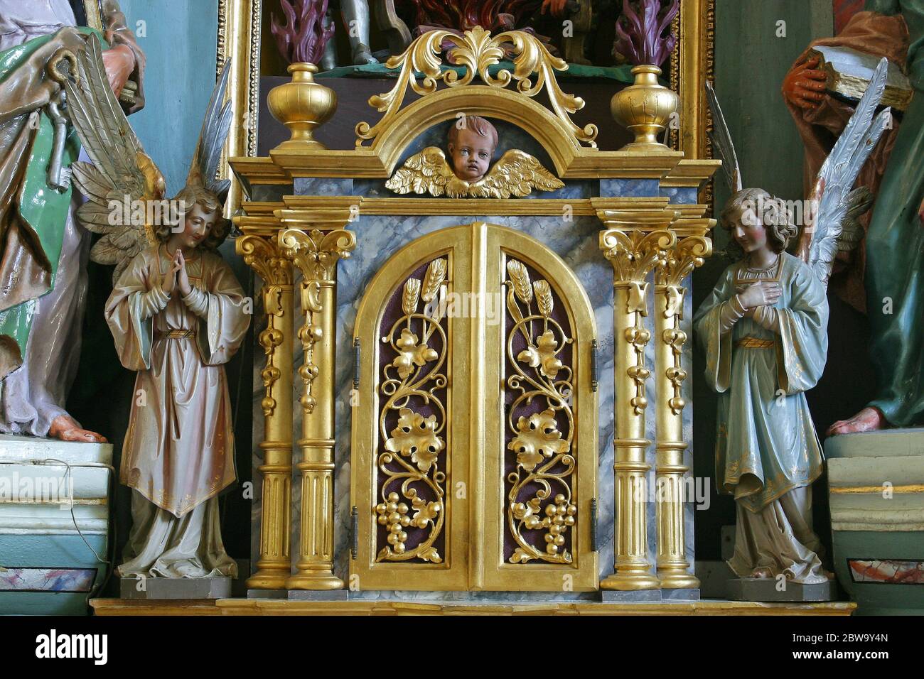 Tabernacle on the main altar in the Church of St. Vitus in Brdovec, Croatia Stock Photo