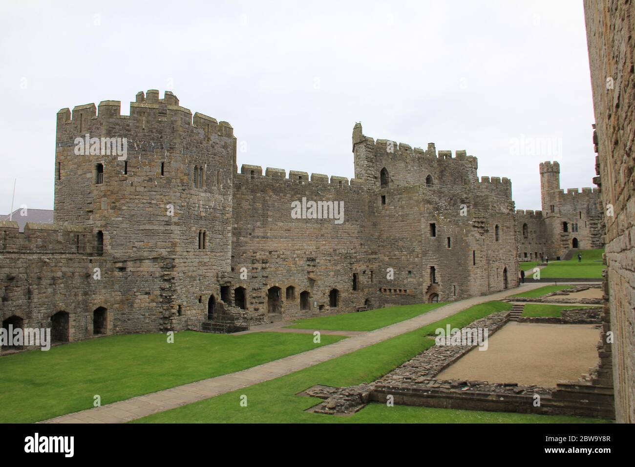 Caernarfon Castle in Caernarfon, North-Wales. United Kingdom Stock Photo