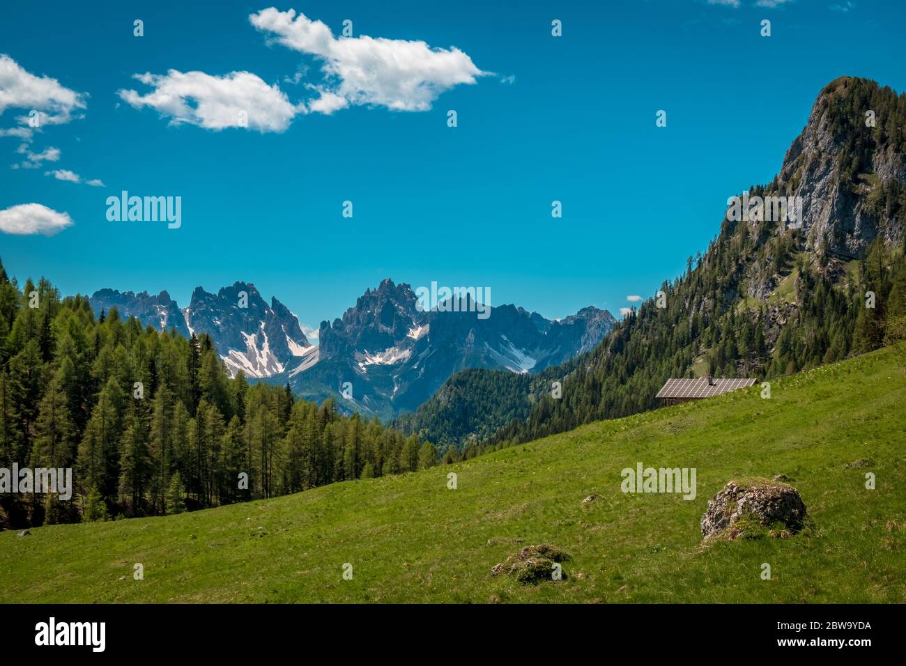 May sunny day in the alps of Friuli-Venezia Giulia, Italy Stock Photo ...