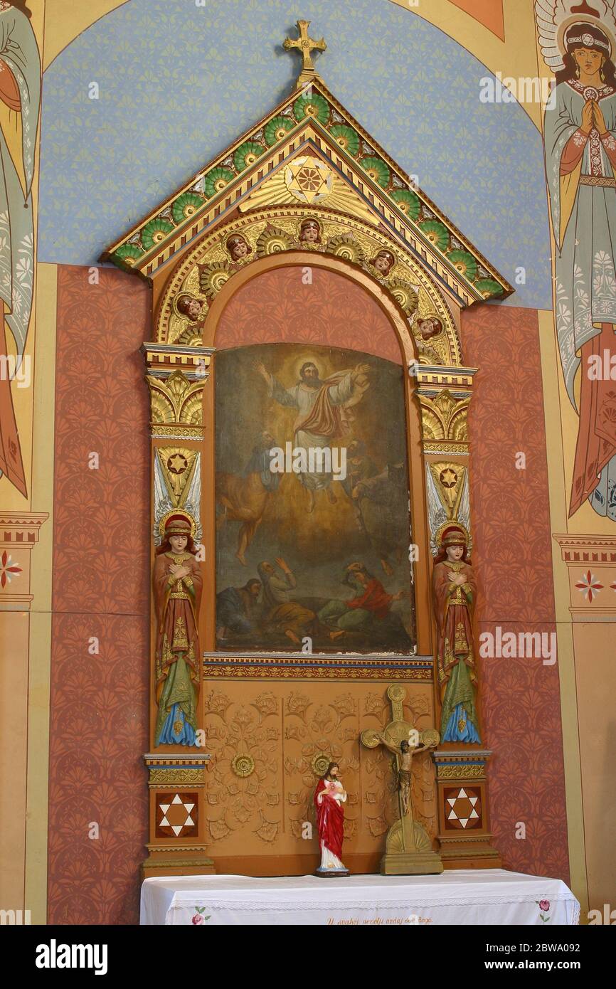 Altar of the Ascension of Jesus to the Church of the Holy Three Kings in Kraljevo Vrh, Croatia Stock Photo