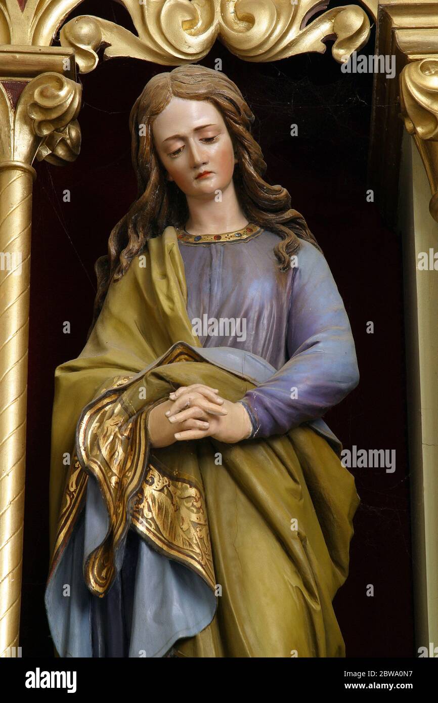 St. Mary Magdalene statue on the main altar in the church of St