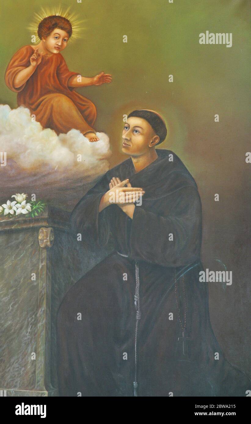 St. Anthony, altar painting at St. Anthony of Padua Church in Vukmanic ...