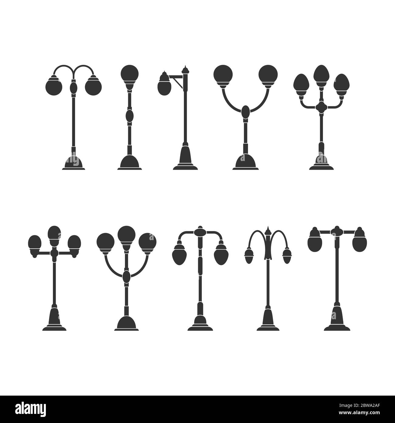 set of lighting lights. Vector illustration for theme design. Isolated