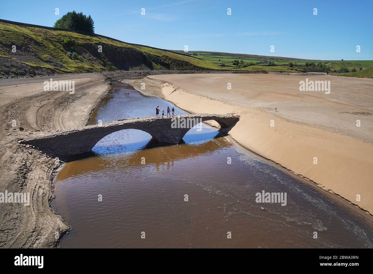 Visitors at Grassholme Reservoir in Lunedale, Co Durham are able to