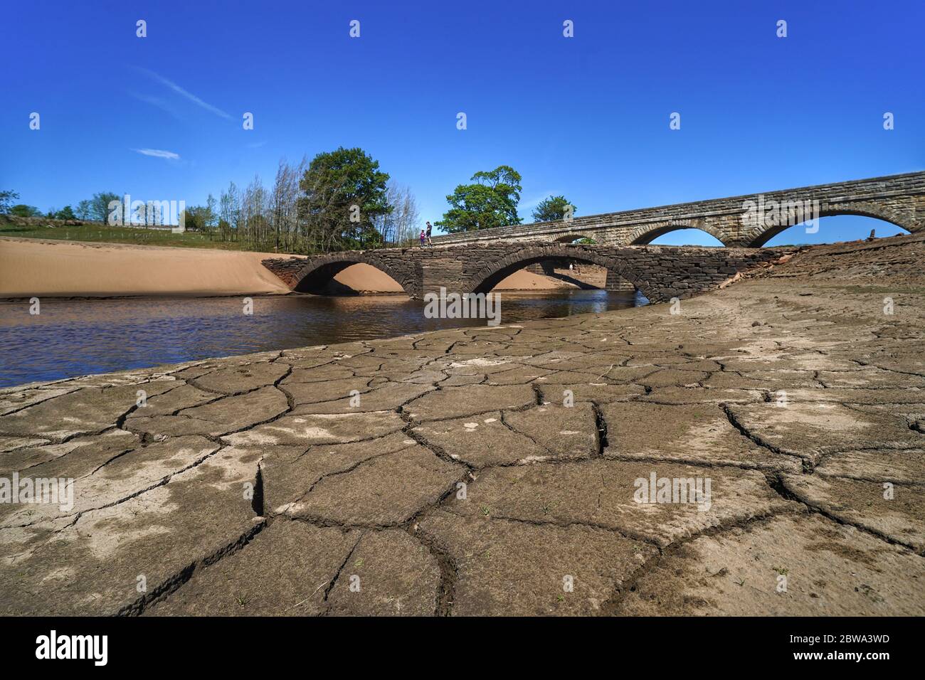 Visitors at Grassholme Reservoir in Lunedale, Co Durham are able to
