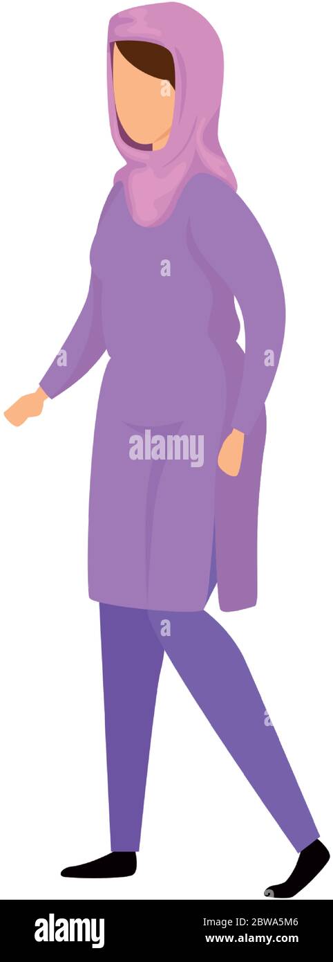 muslim woman with traditional clothes on white background Stock Vector ...