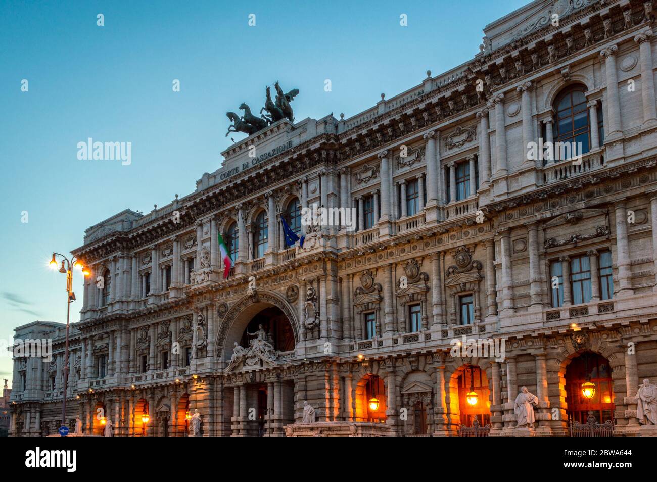 Rome / Italy - May 3, 2015: The Palace of Justice (Palazzo di Giustizia), the seat of the Supreme Court of Cassation and the Judicial Public Library i Stock Photo