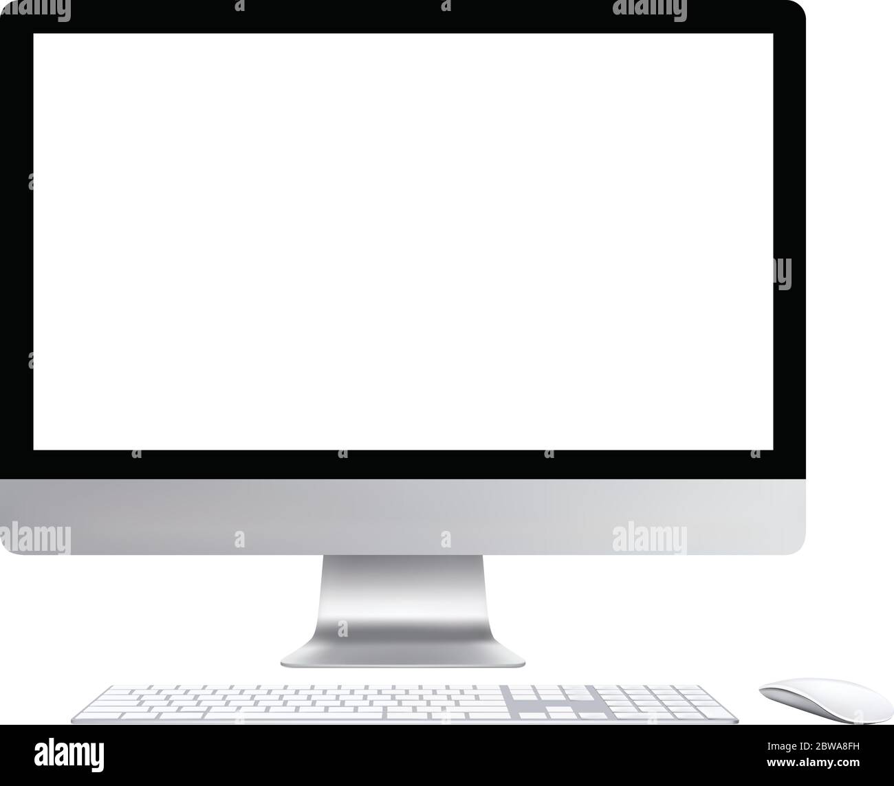 Realistic vector computer. Isolated in white background Stock Vector