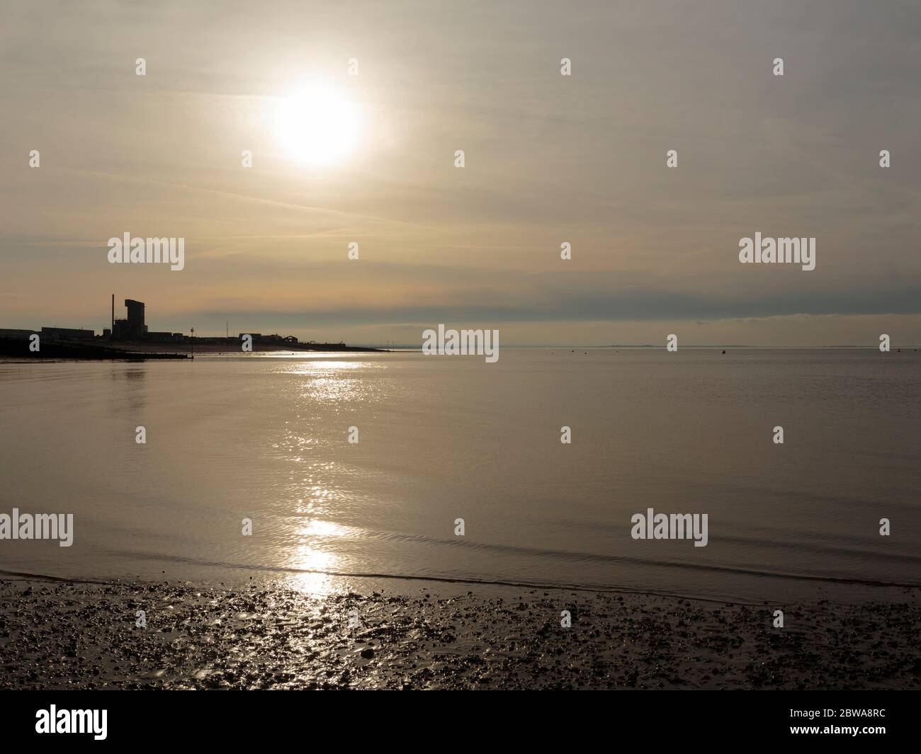 The East Quay at sunset, Whitstable Harbour, England Stock Photo